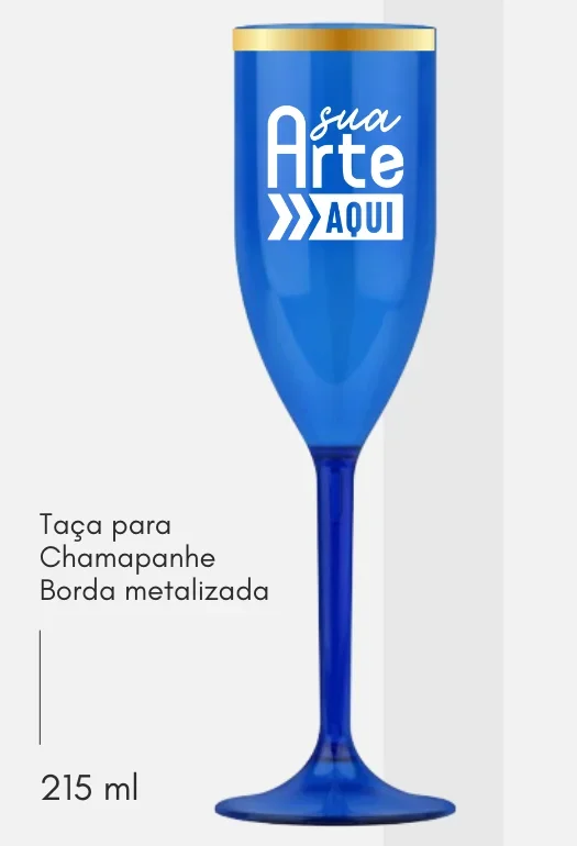 Ta&ccedil;a de Champanhe Borda Metalizada 
