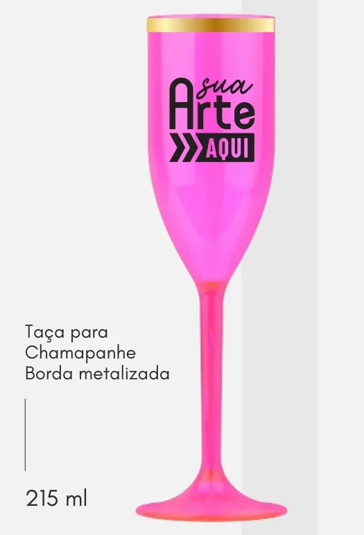 Ta&ccedil;a de Champanhe Borda Metalizada 