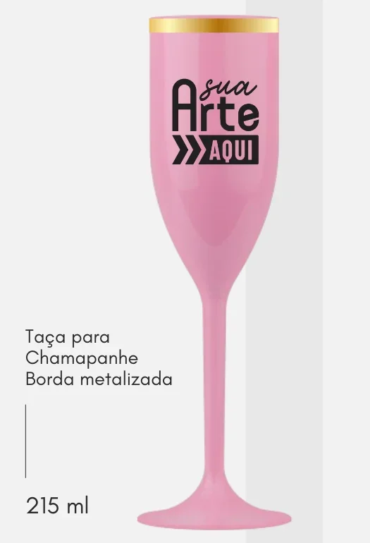 Ta&ccedil;a de Champanhe Borda Metalizada 