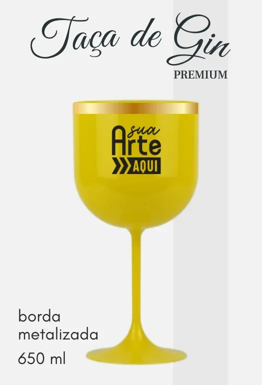 Ta&ccedil;a de Gin Borda Metalizada