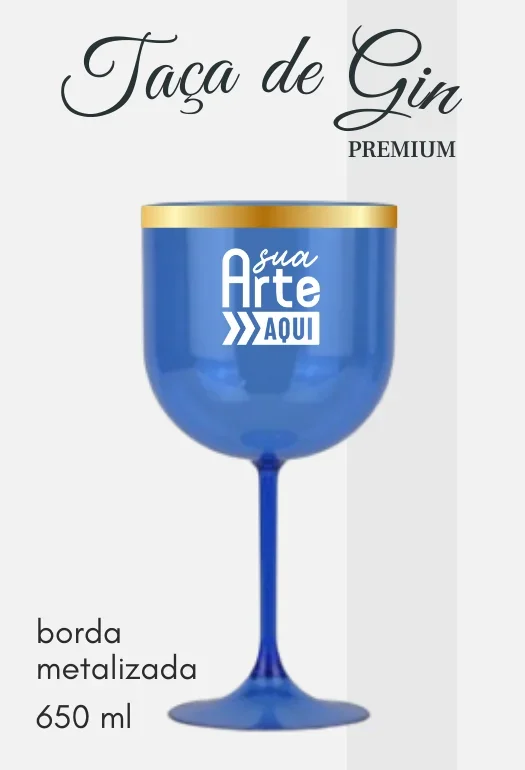 Ta&ccedil;a de Gin Borda Metalizada