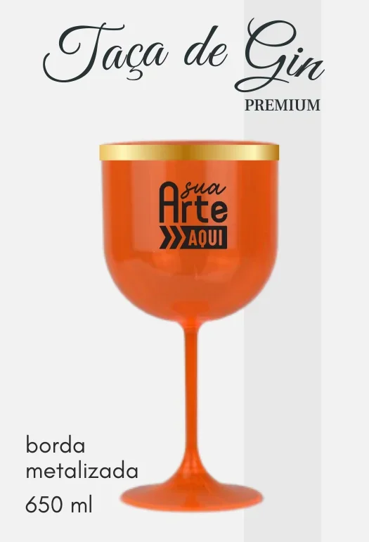  Ta&ccedil;a de Gin Borda Metalizada