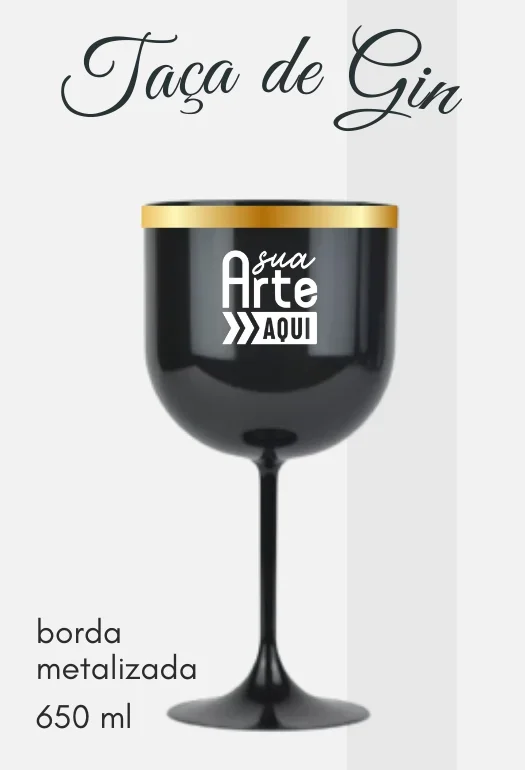  Ta&ccedil;a de Gin Borda Metalizada