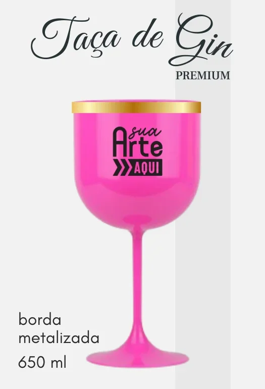 Ta&ccedil;a de Gin Borda Metalizada