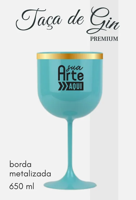 Ta&ccedil;a de Gin Borda Metalizada
