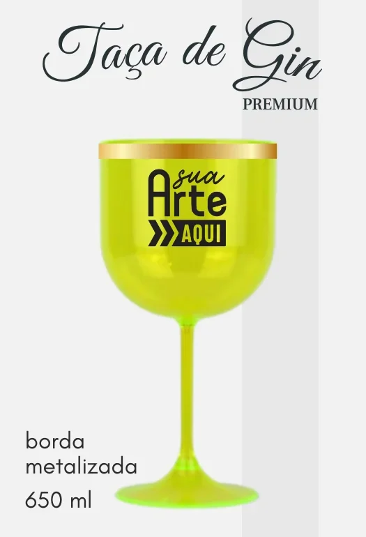 Ta&ccedil;a de Gin Borda Metalizada
