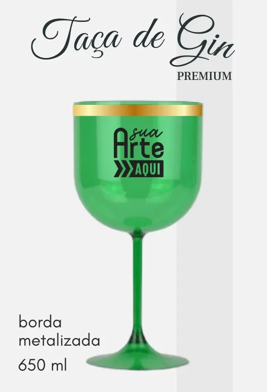 Ta&ccedil;a de Gin Borda Metalizada