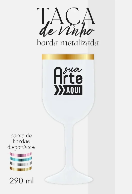  Ta&ccedil;a de Gin Borda Metalizada