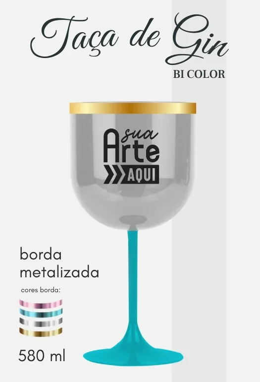 Ta&ccedil;a de Gin Borda Metalizada